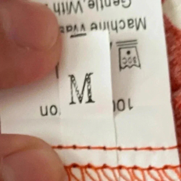 🆕Boho Trendy Orange & White Abstrac Dot Surplice Dress M🆕 - Picture 9 of 11